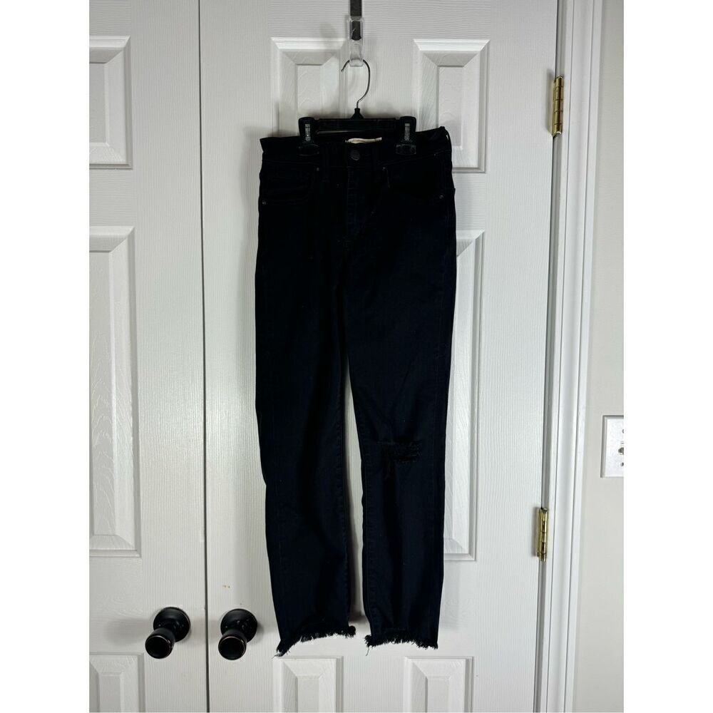 Levi’s Womens Black High Rise Straight Crop Jeans Size 24